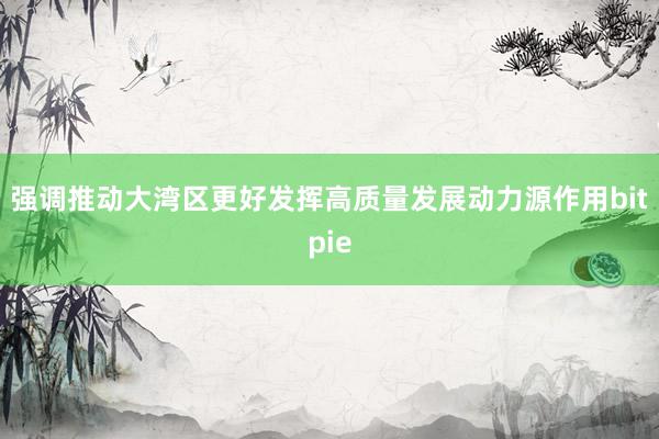 强调推动大湾区更好发挥高质量发展动力源作用bitpie