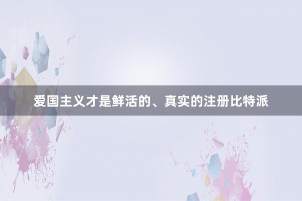 爱国主义才是鲜活的、真实的注册比特派