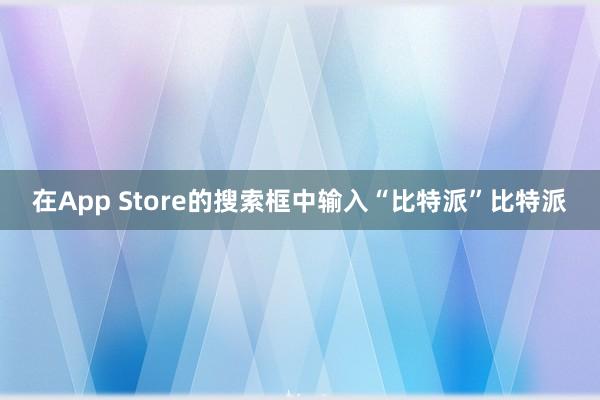 在App Store的搜索框中输入“比特派”比特派