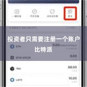 投资者只需要注册一个账户比特派